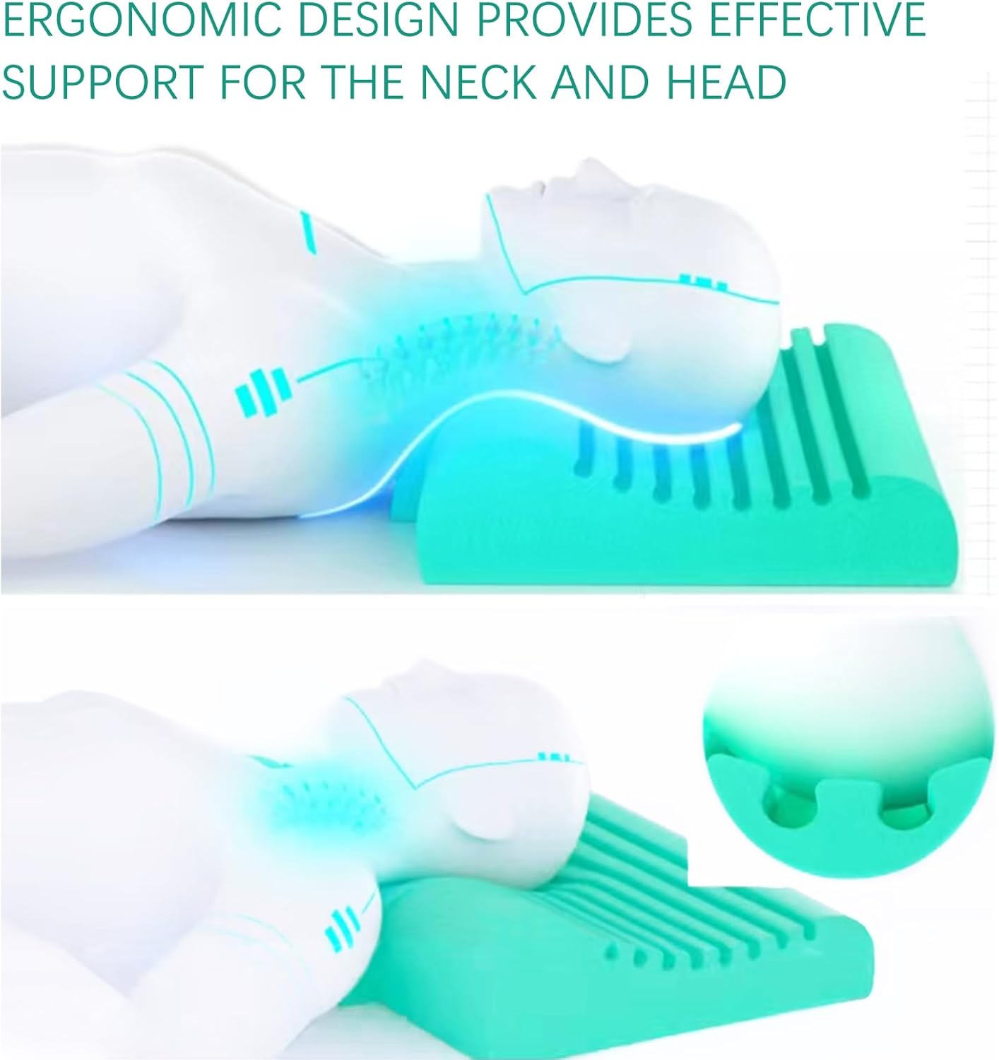 DVZV Memory Foam Pillows Neck Pillow Cervical Neck Pillow for Neck Pain Relief，High-Density Breathable Fabric Side Sleeping Pillow Ergonomic Pillow for Side Sleeper(White)