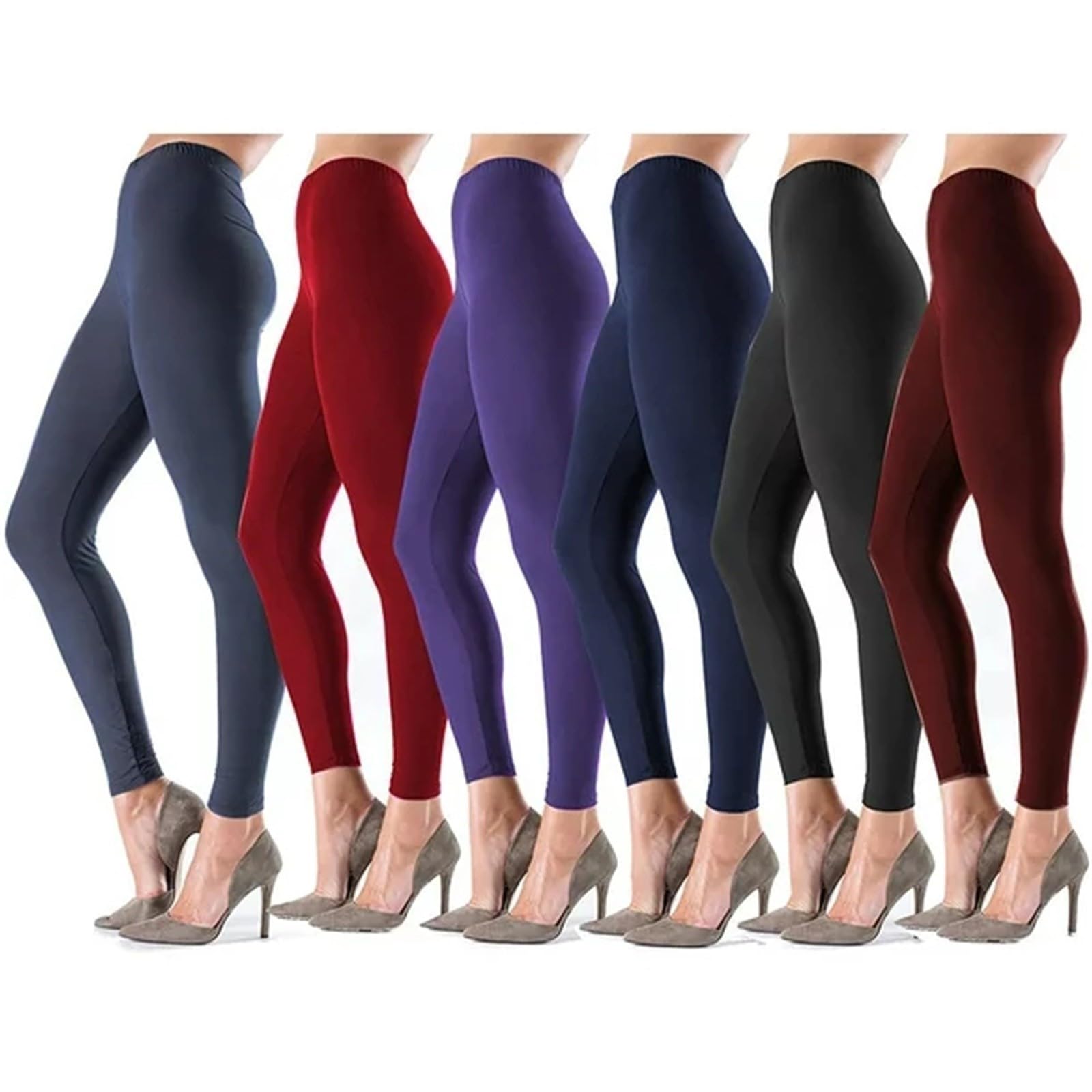 Generisch Leggings da donna a vita alta, da yoga, modellanti, sportivi, taglie grandi, elasticizzati, per il tempo libero, leggeri e traspiranti, in tinta unita, per tutti i giorni e il tempo libero