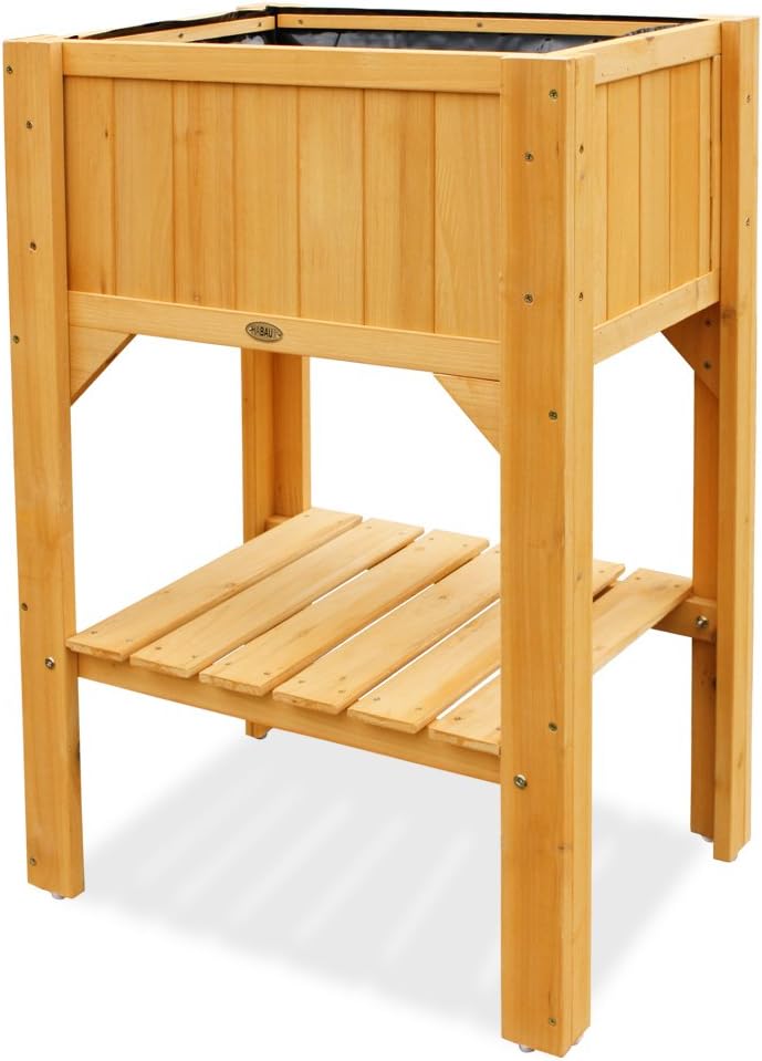 Habau Hochbeet"Kompakt" mit Ablage, 60 x 45 x 89 cm, natur Amazon.de