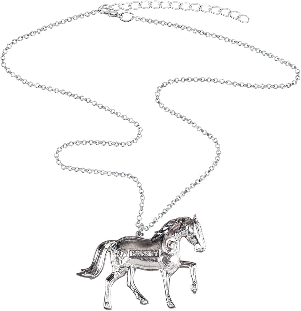 Amazon | BONSNY エナメル 走る馬 ネックレス ペンダントチェーン 亜鉛