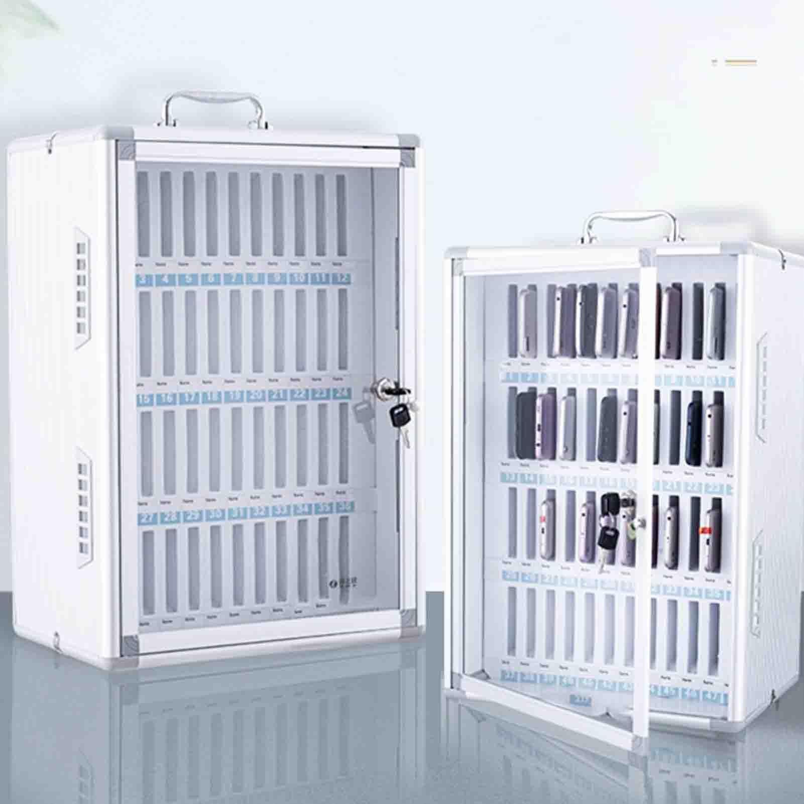 Estaciones de carga para teléfono móvil, aluminio, organizador de teléfono con cerradura, caja de almacenamiento personal para teléfono móvil, caja de almacenamiento multicapa, duradera