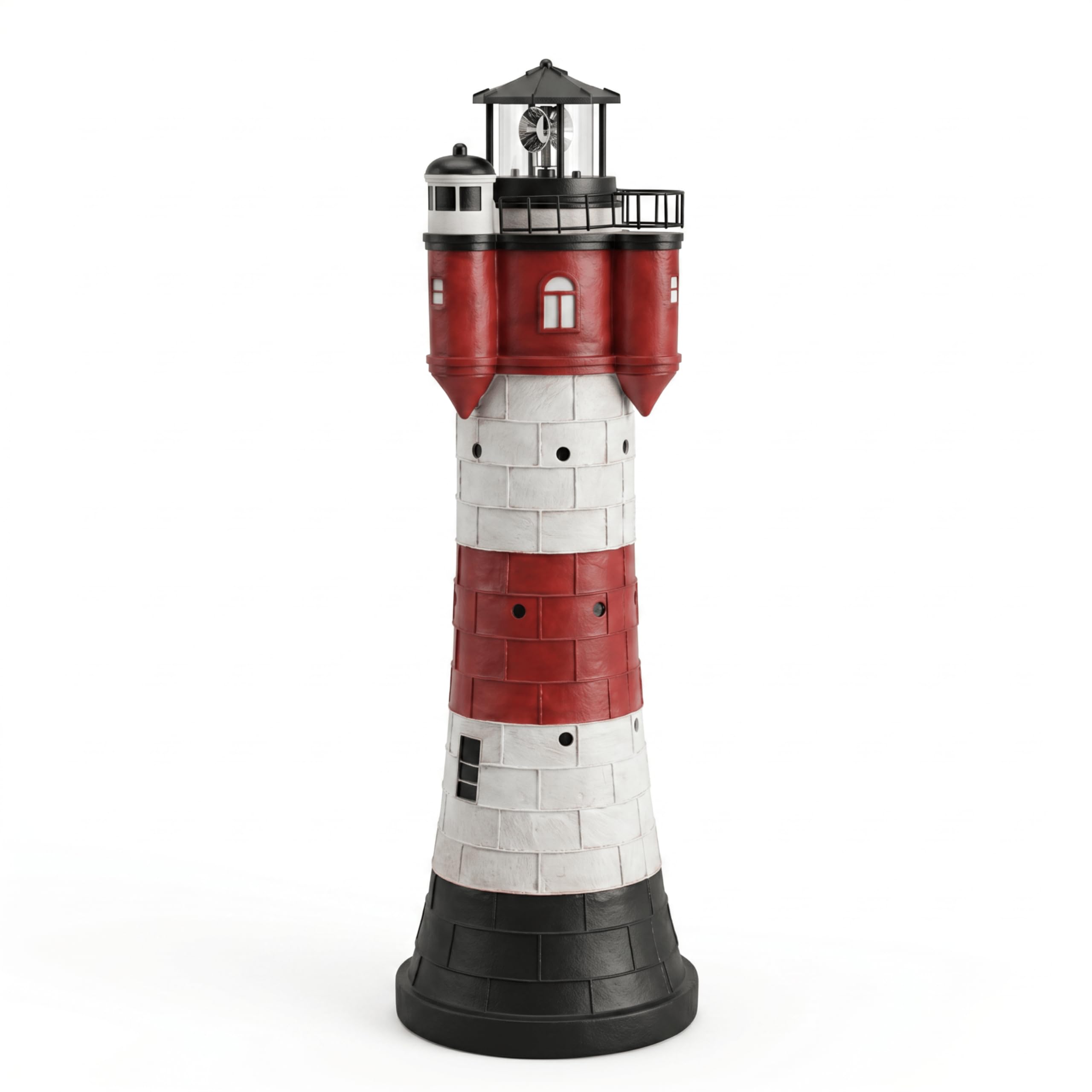 Westerholt Solar Leuchtturm Roter Sand mit rotierendem Led-Reflektor 50 cm | Original