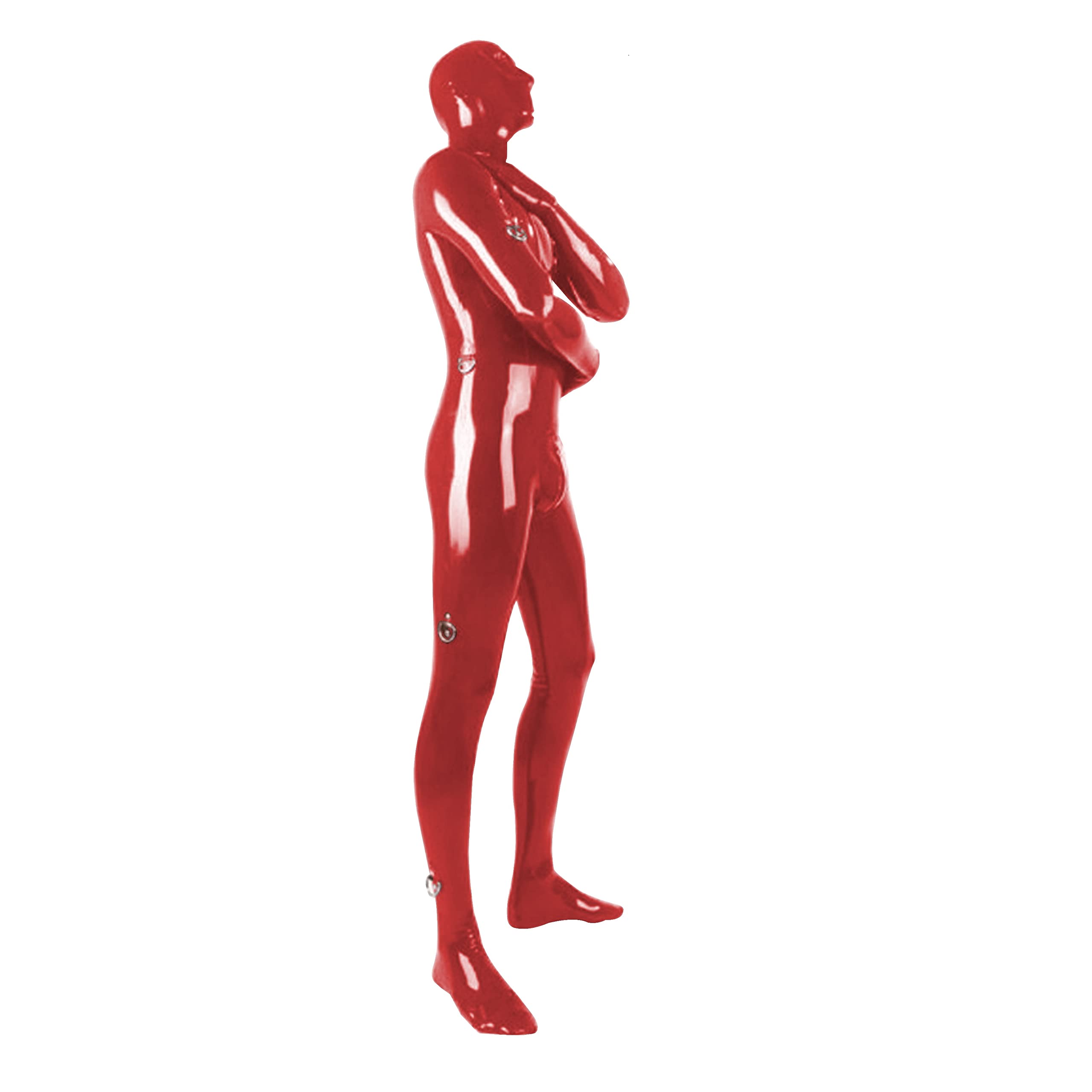 Tuta In Lattice Di Gomma Completo Corpo Collant Rosso Puro Tuta Catsuit Tuta In Lattice Di Gomma Completo Corpo Collant Rosso Puro Tuta Catsuit