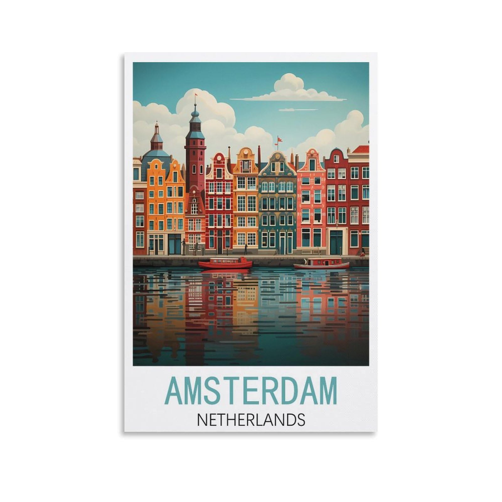 EZMLFA DIY Diamond Painting,Amsterdam Netherlands 5D Landscape Diamond Painting Kits for Adult, Gem Art Crystal Art Kits for Adults, for Home Wall 40x50cm