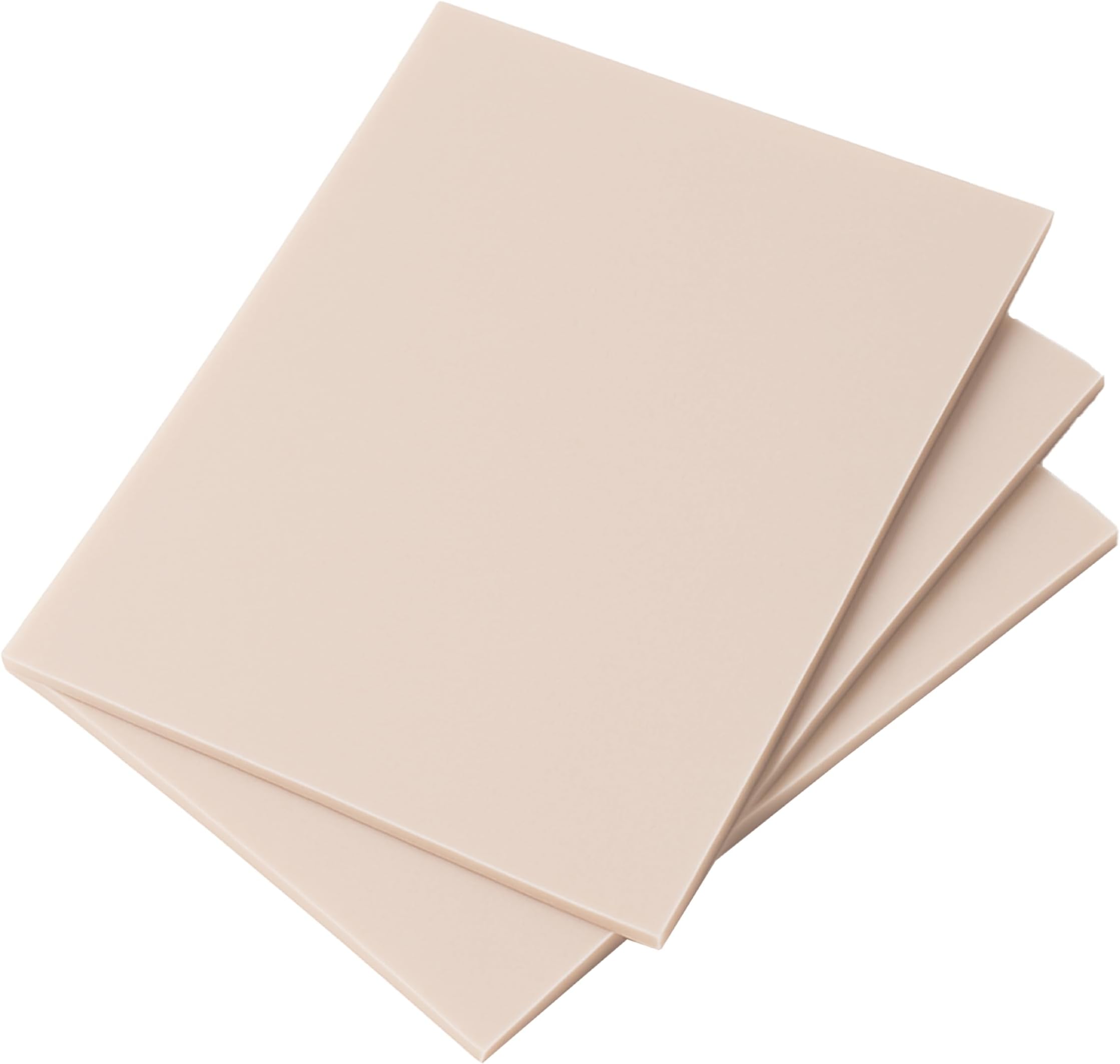 Reelskin A4 Pack x3 Tattoo Practice Skin Double Sided Silicone Sheet 3mm Thick Stretches Like Real Skin