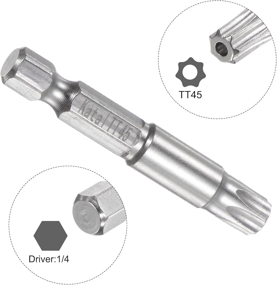 HARFINGTON 2pcs TT45 Star 7 Point Screwdriver Bit 1/4
