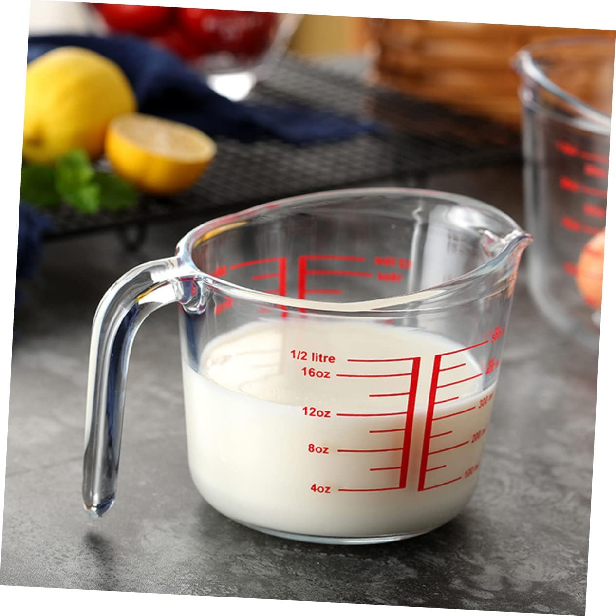 Zerodeko 1pc Glass Measuring Cup Scale - Borosilicate Glass Jug for Accurate Baking and Cooking Practical Kitchen Tool for Precise Measurements