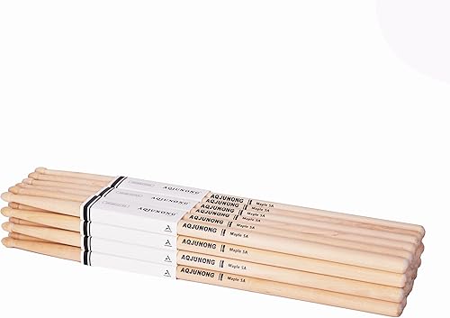 Miniatura 1 de AQJUNONG Baquetas, baquetas 5A, 12 pares de baquetas clásicas de madera de arce para niños y adultos, accesorios de percusión de instrumentos