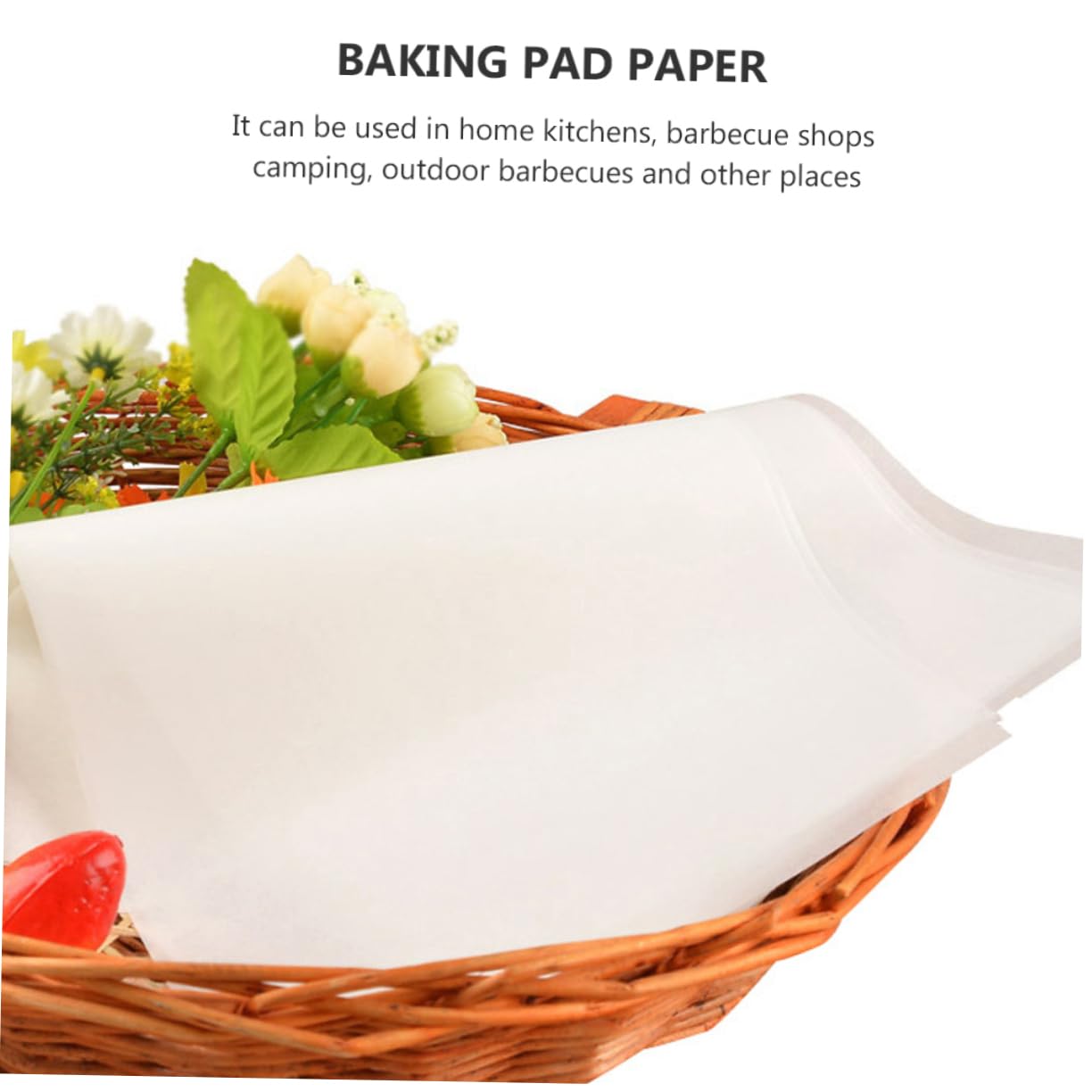 Carta da Forno Antiaderente in Carta Oleata al Silicone, 50 Fogli, Resistente alle Alte Temperature, per Barbecue e Campeggio