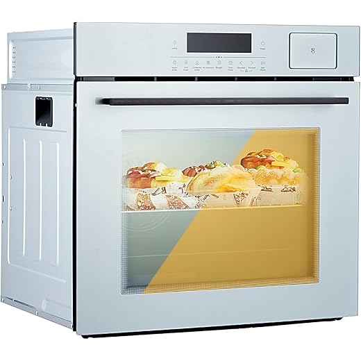24" Single Wall Oven, 2.5 Cu.ft Built-in Timer-Convection Electric Wall Oven with 8 Baking Modes, 3000W, 240V, Stainless Steel, 3D Surround Heating, Timer, Touch Control, Safety Lock, Grey