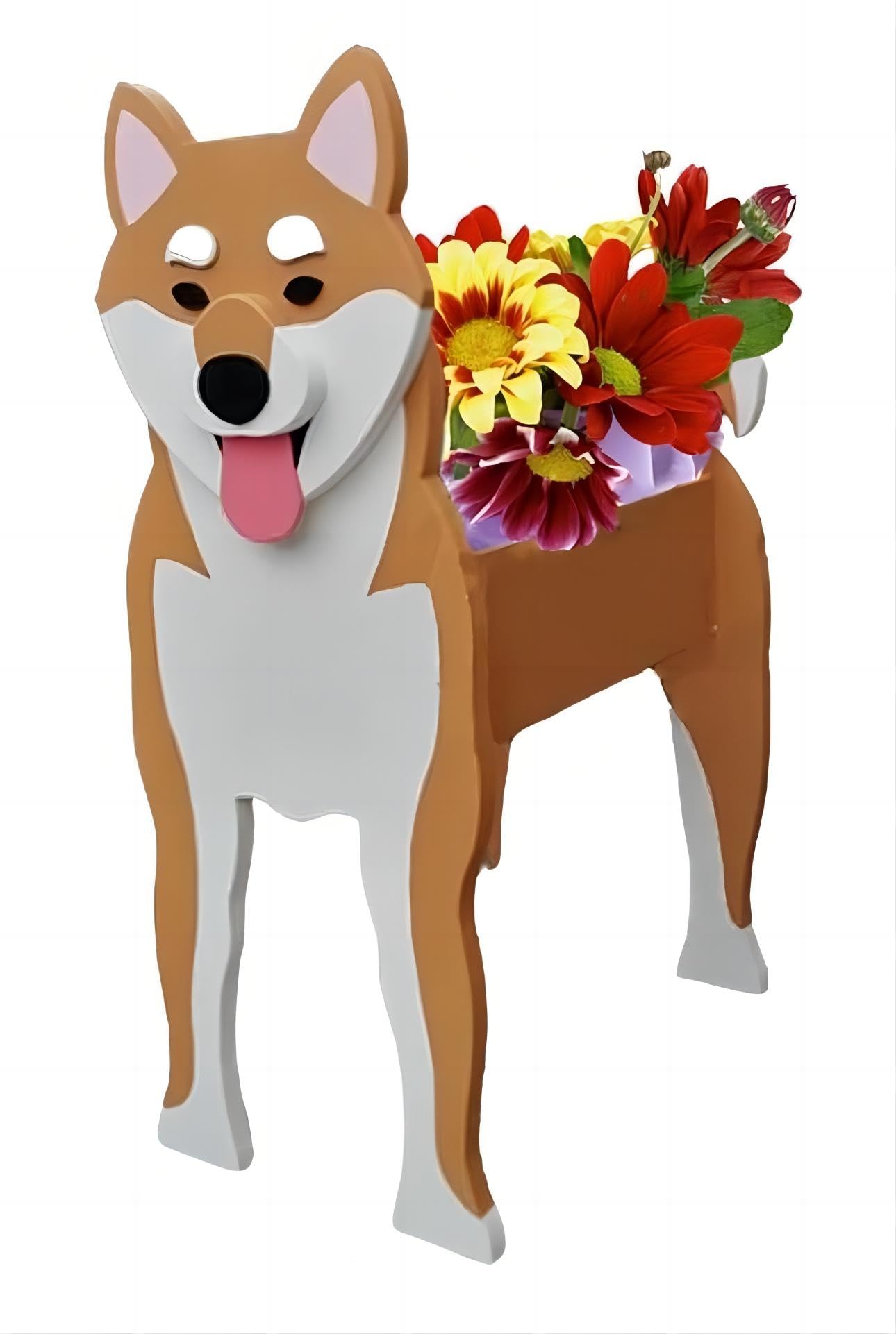 Shiba Inu Dog Planter, Cute Dog Plant Pot, Animal Shape Plant Containers, for Outdoor Indoor and Garden Decoration Plants