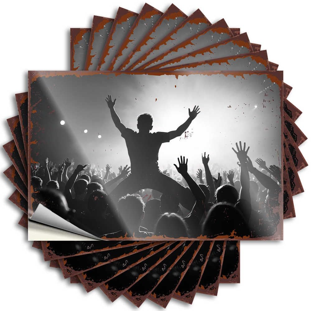 Live Music: The Power of Collective Joy Metal Quote | Fall Decor Outdoor Waterproof Vinyl Tumbler Farmers Removable Decal Peel Stick(6X9CM)