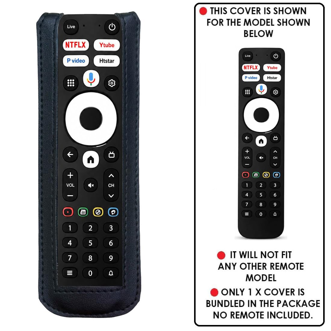 Zaoma Flip Case Cover Compatible for Remote of Airtel Xstream IP TV Remote Control Suitable for Smart Xstream IPTV Set Top Box Remote Control PU Leather Cover Holder (Black) — Amazon image 2