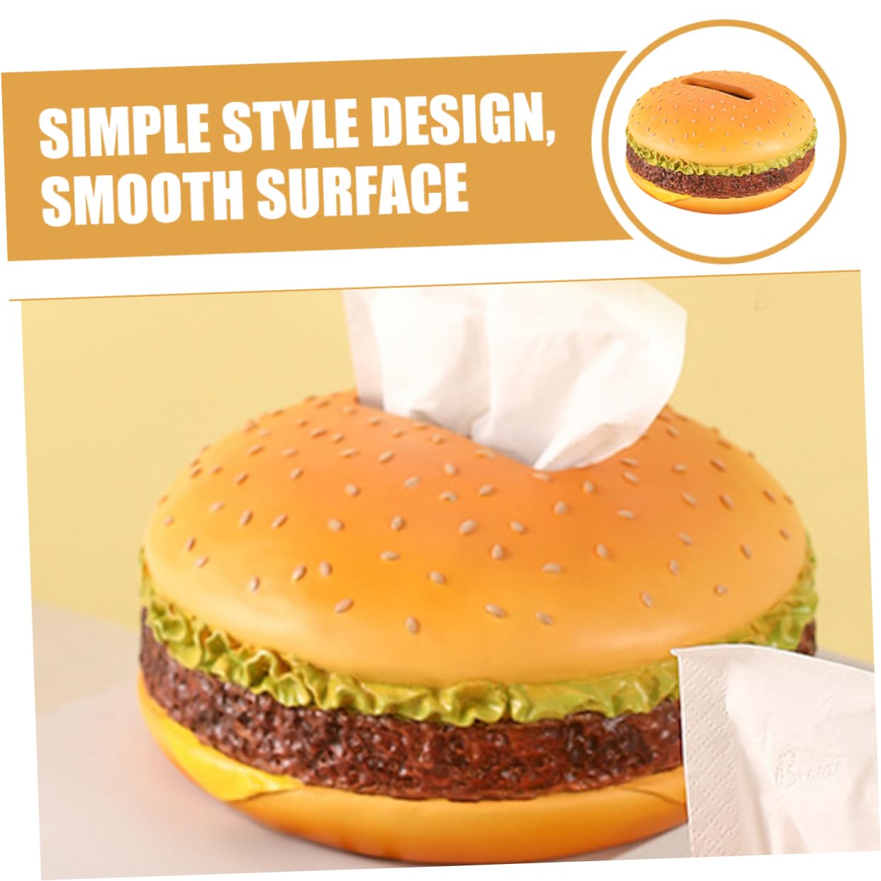 Alipis Hamburger Tissue Box Holder Fun and Creative Napkin Dispenser Cute for Home Office Car and Outdoor Use Stylish and Functional Tissue Box Cover