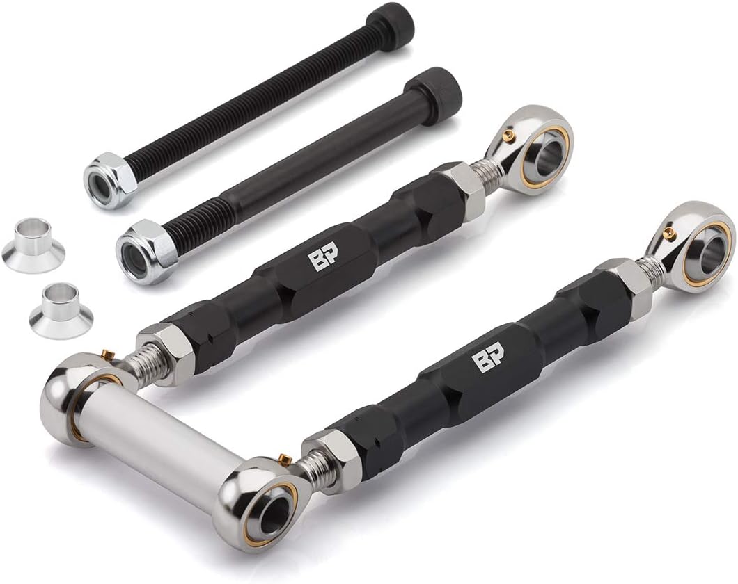 BlackPath - Fits Suzuki Adjustable 0-4" Lowering Link Kit GSX-R600 + GSX-R750 + GSX-R1000 Motorcycle Rear Drop Links (Black) T6 Billet