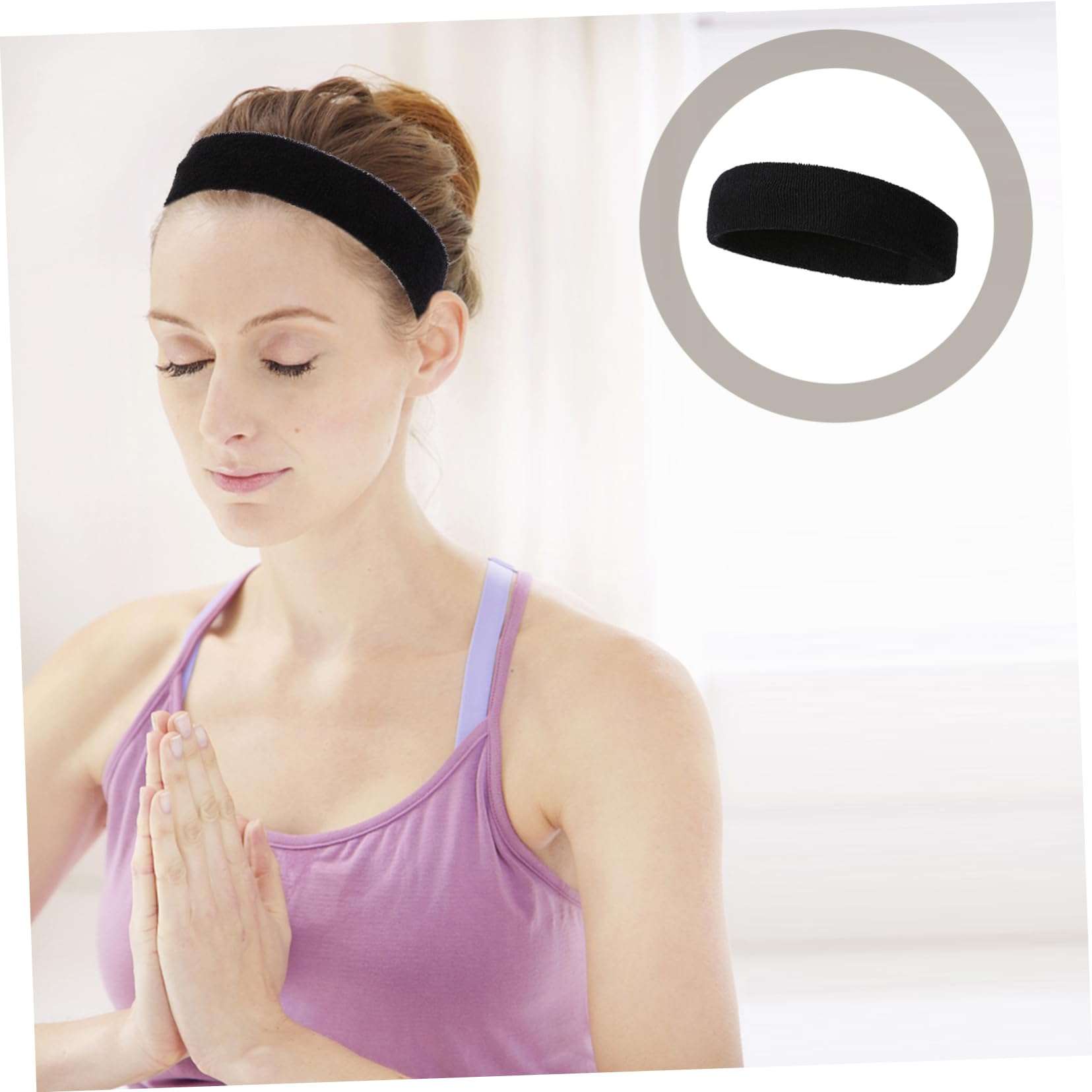 Toddmomy 25pièces Bandeaux Absorbants De Transpiration Lot de Élastiques Confortables pour Sport Yoga Et Fitness Doux Et Respirant Adaptés Aux Femmes Et Aux Filles Couleur Noire