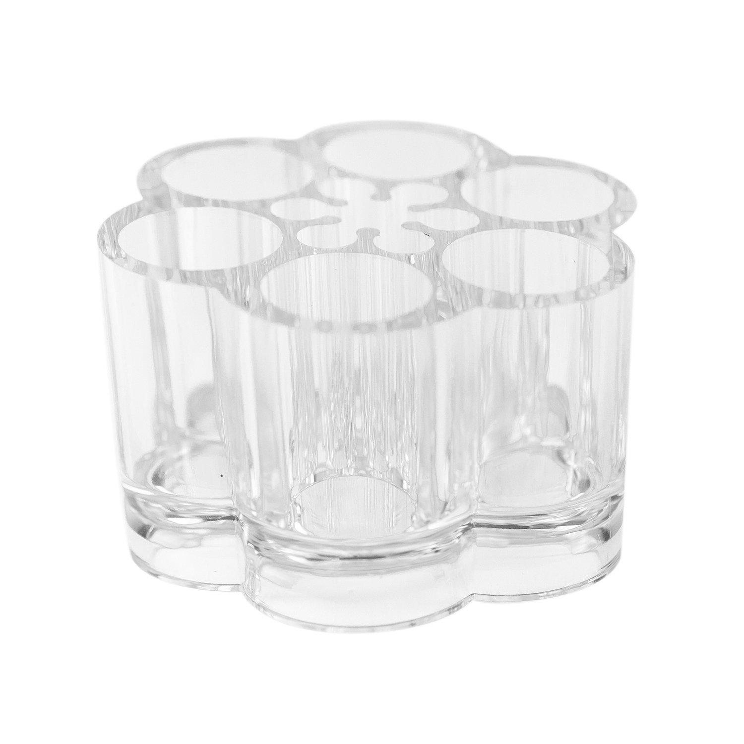Brocha de uñas de acrílico transparente para cosméticos y maquillaje, soporte compacto con 12 espacios de ranura organizadora