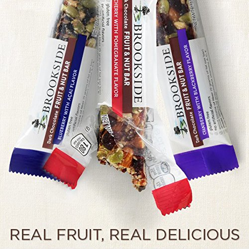 Brookside Dark Chocolate Fruit and Nut Bars, Cherry with Pomegranate (Pack of 12)