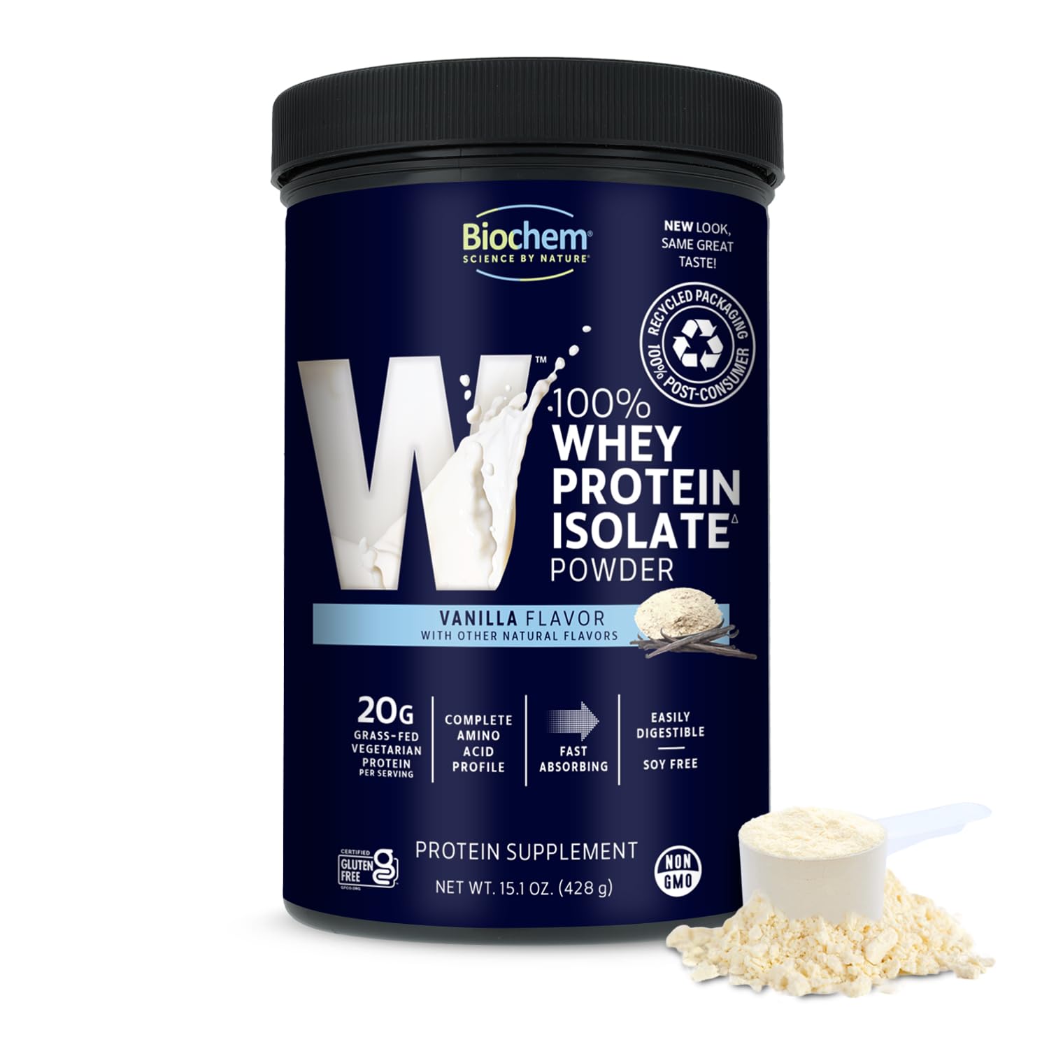 Biochem Whey Protein Isolado sabor baunilha, 20 g de proteína, 14 porções, 428 g