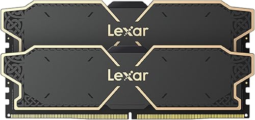 Lexar THOR OC DDR5 RAM 6000MTs CL32 1.35V memoria de escritorio con disipador de calor, AMD Expo e Intel XMP 3.0, negro (LD5U16G60C32LG-RUD) de 32