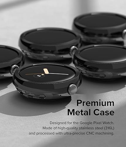 Miniatura 3 de Ringke Bisel Styling Compatible con Google Pixel Watch Funda, Marco Adhesivo Anillo Cubierta Anti-arañazos Acero Inoxidable Protector Accesorio -