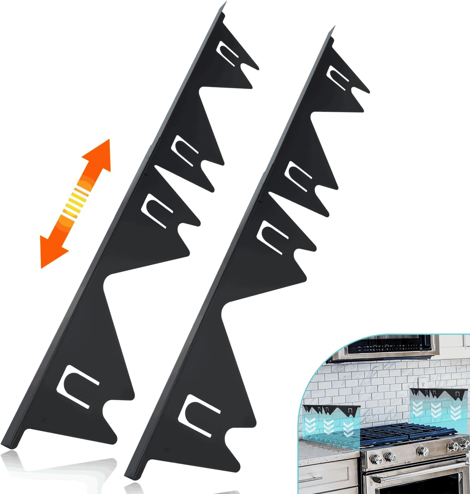 Stove Gap Covers Stainless Steel, 2 Pack Stove Gap Filler Easy Retractable Length 13.8" to 27.5", Width 0.79" ALMCALS Stove Gap Guards Range Trim Kit, Heat Resistant Guard Between Stove Top & Counter