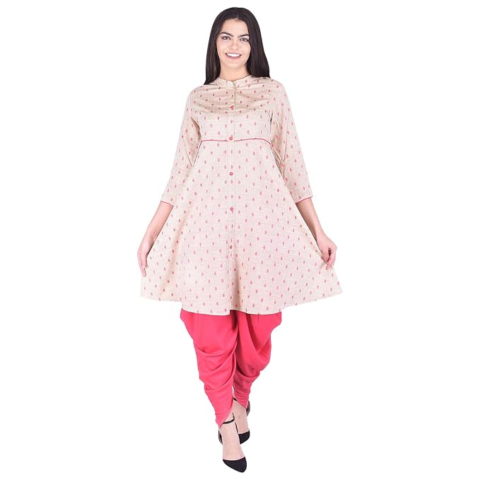 Rayon Kurta With Tulip Pant Set 