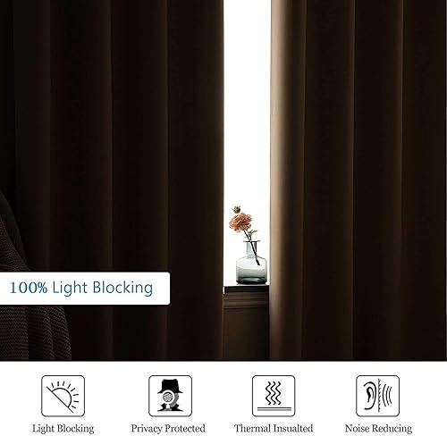 Miniatura 3 de MIULEE Cortinas 100% opacas de 90 pulgadas de largo para dormitoriosala de estar, cortinas de ventana de 1 capa con ojales para oscurecer