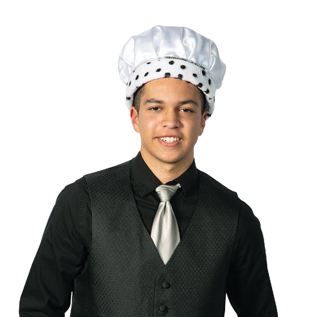 Fun Express - White Satin Crown - Apparel Accessories - Hats - Tiaras & Crowns - 1 Piece