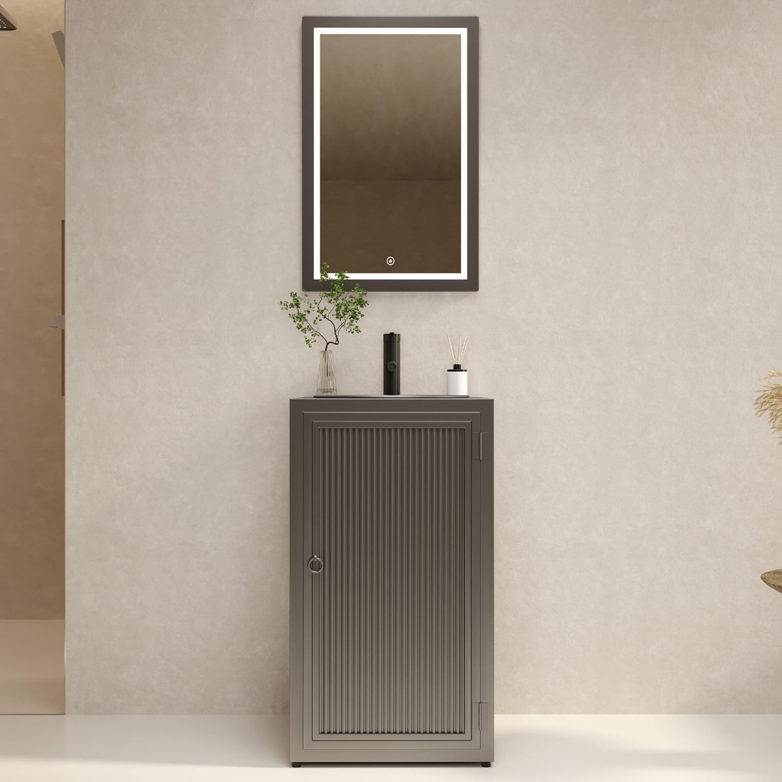 Freistehender Badezimmer-Waschtisch mit Waschbecken, moderner Allzweckschrank mit Stauraum, Handwaschstation für Loft, Café, Bar, Restaurant