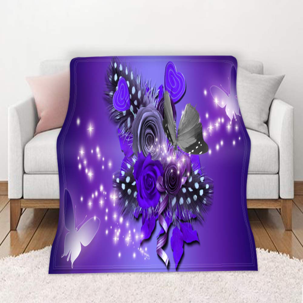 Couverture Microfibre Douce 150x130 Cm | Impression 3D Papillon | Plaid Canapé Lit Léger Et Chaud | Cadeau Idéal - 7