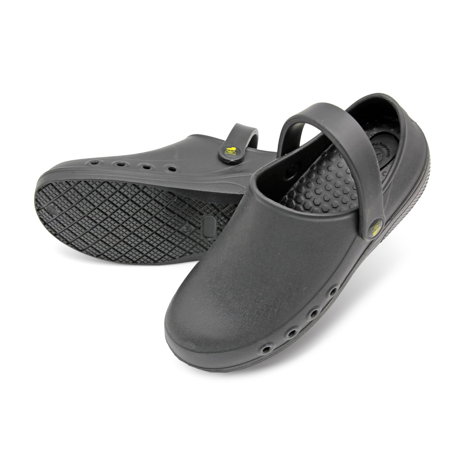 Professional Nurses Shoes for Women Men Slip Resistant Waterproof Work Shoes for Doctor Chef Food Service Nursing Slip-On Black