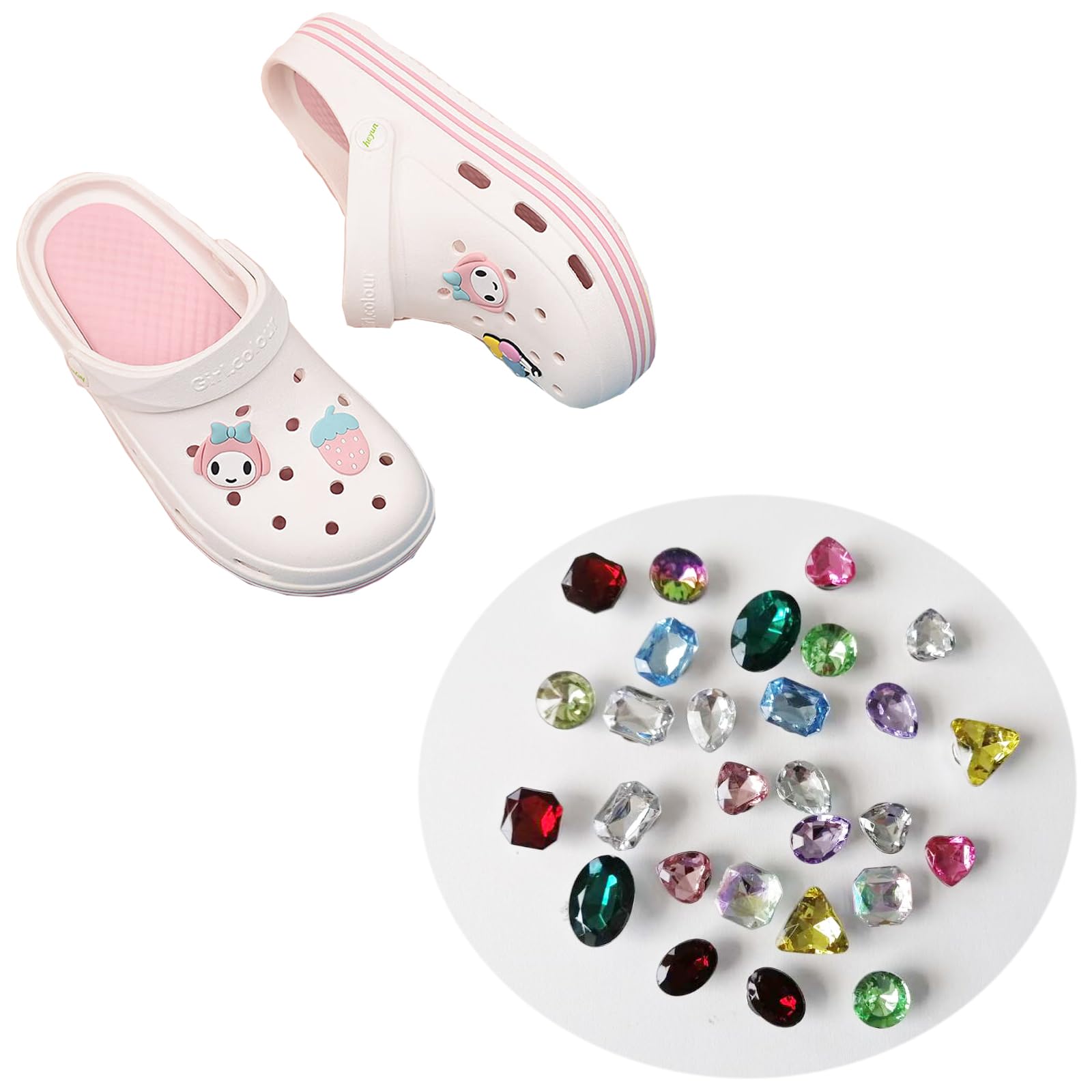 Ciondoli Per Scarpe Con Cristalli - 15 Pezzi, Decorazioni Per Scarpe Con Fori - Foto 8