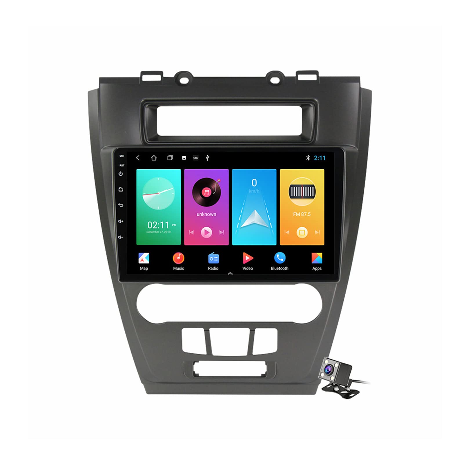 Android 11 Double Din 9 inch GPS Auto with CarPlay Android Auto for Fo-rd Fu-sion Mon-deo Mu-Stang 2009-2012 Support FM AM Radio/Bluetooth 5.1/GPS Navigation/Backup Camera