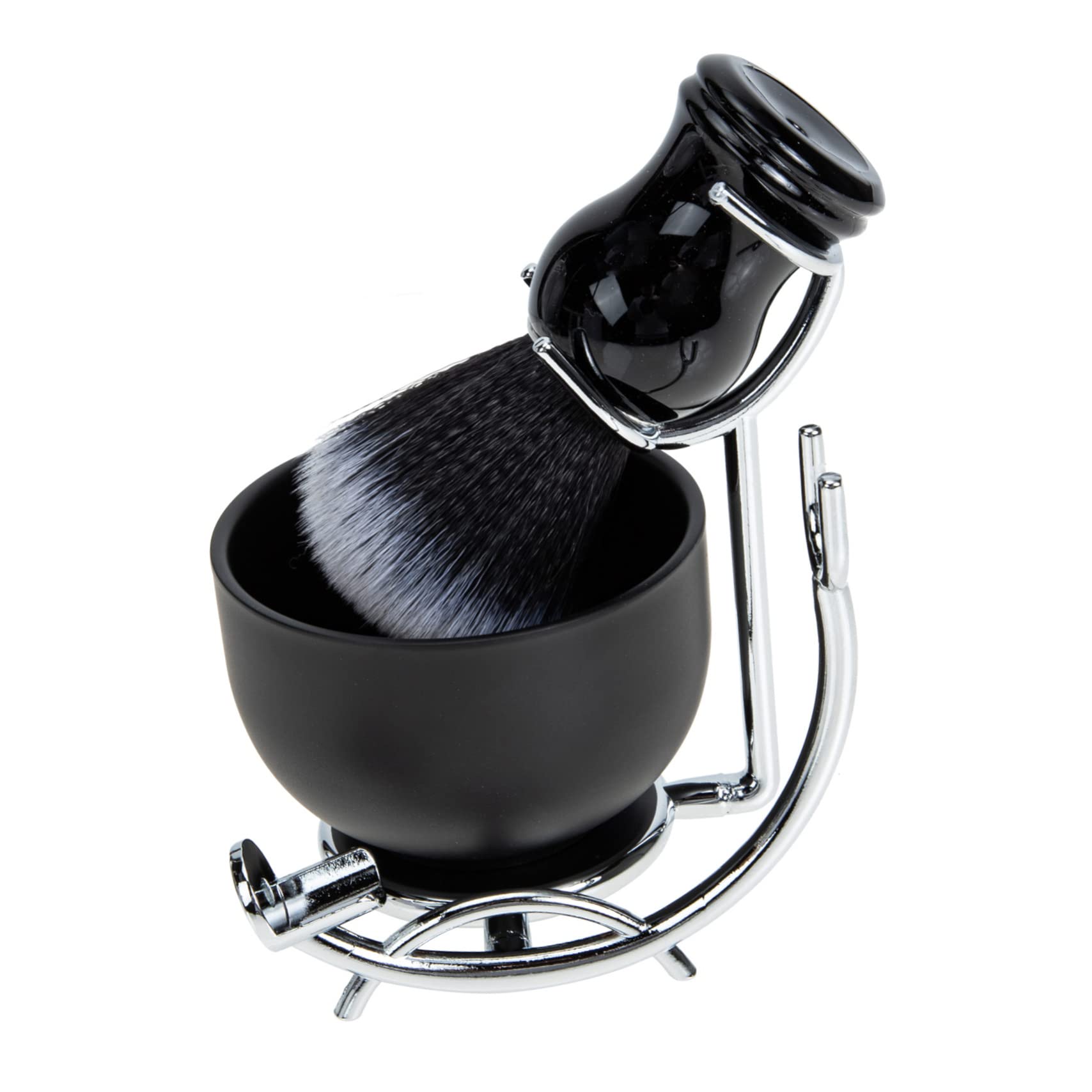 Beaupretty Barba Uomo Pennello e Ciotola da Barba Kit Rasatura Completo per Uomo e Supporto per Pennello