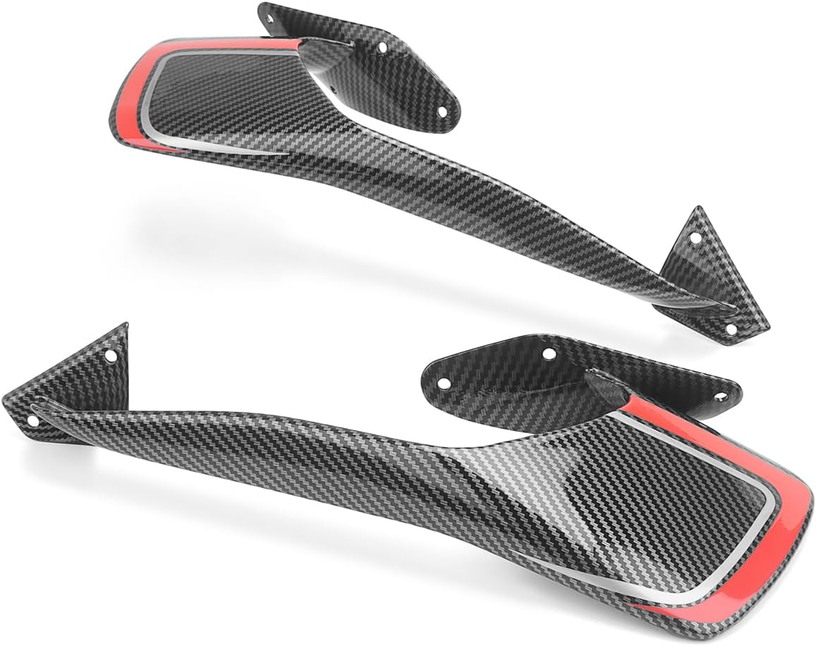 Motorcycle Fairing Kits Aerodynamic Wing Spoiler Air Deflector for Yamaha YZF R1 YZF-R1 R1M YZF-R1M 2015 2016 2017 2018 Motorcycle Body Kits Refit Modified Accessories (C-Red)