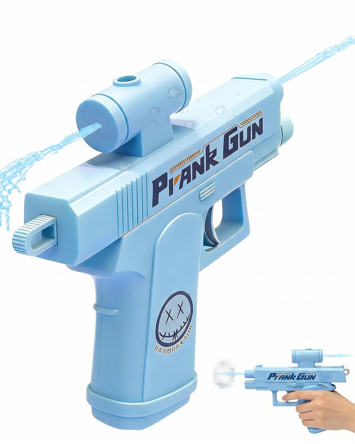 RAVNIX 1 Stk Rückwärts-Wasserpistole | Blau Klein | Intuitiver Streich-Mechanismus
