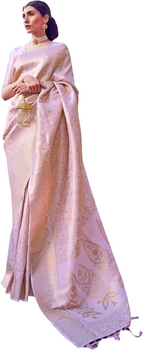 Womens Kanjivaram Soft Silk Saree Patola saree With Blouse Piece