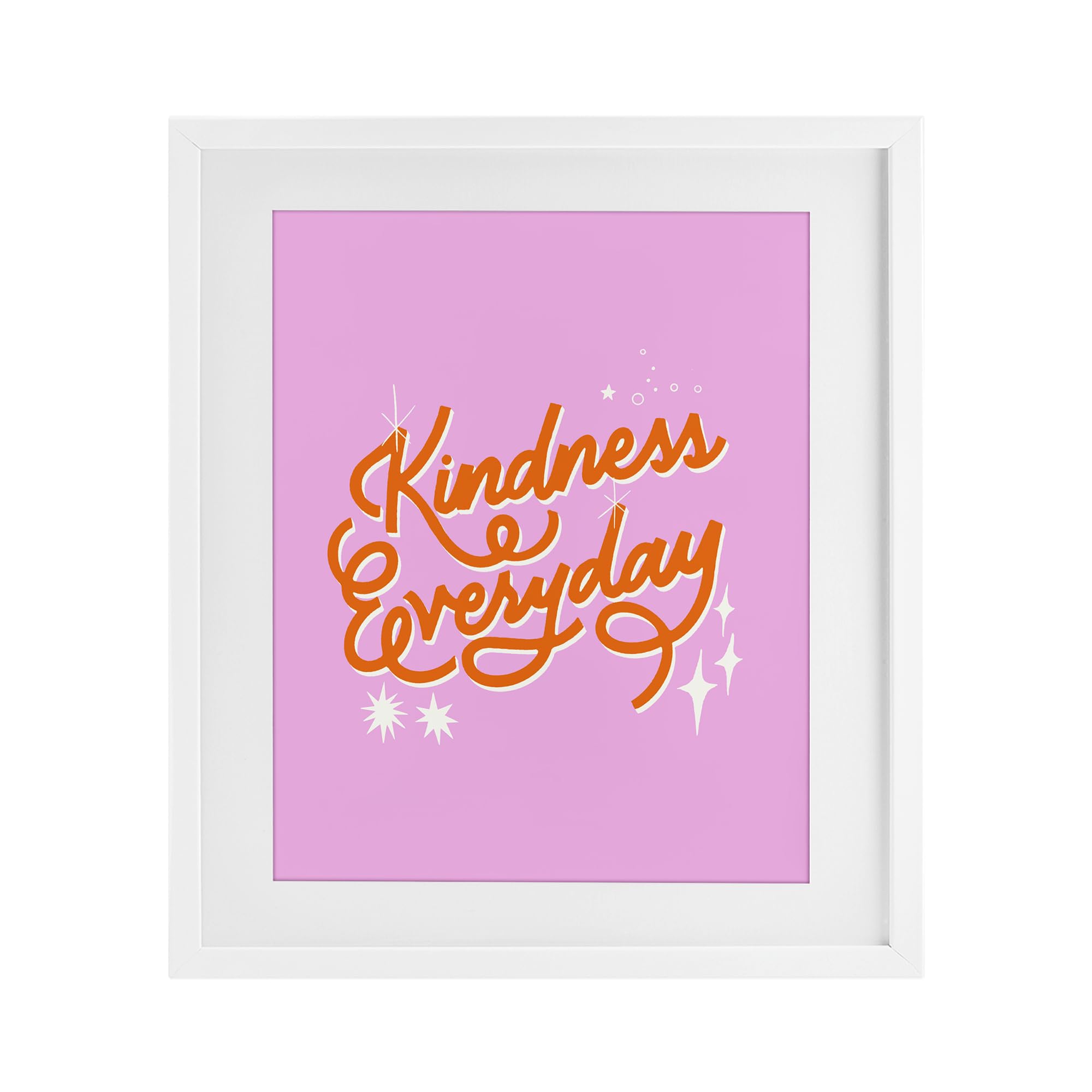 'Cursive Kindness Everyday'| Framed Print Under Glass