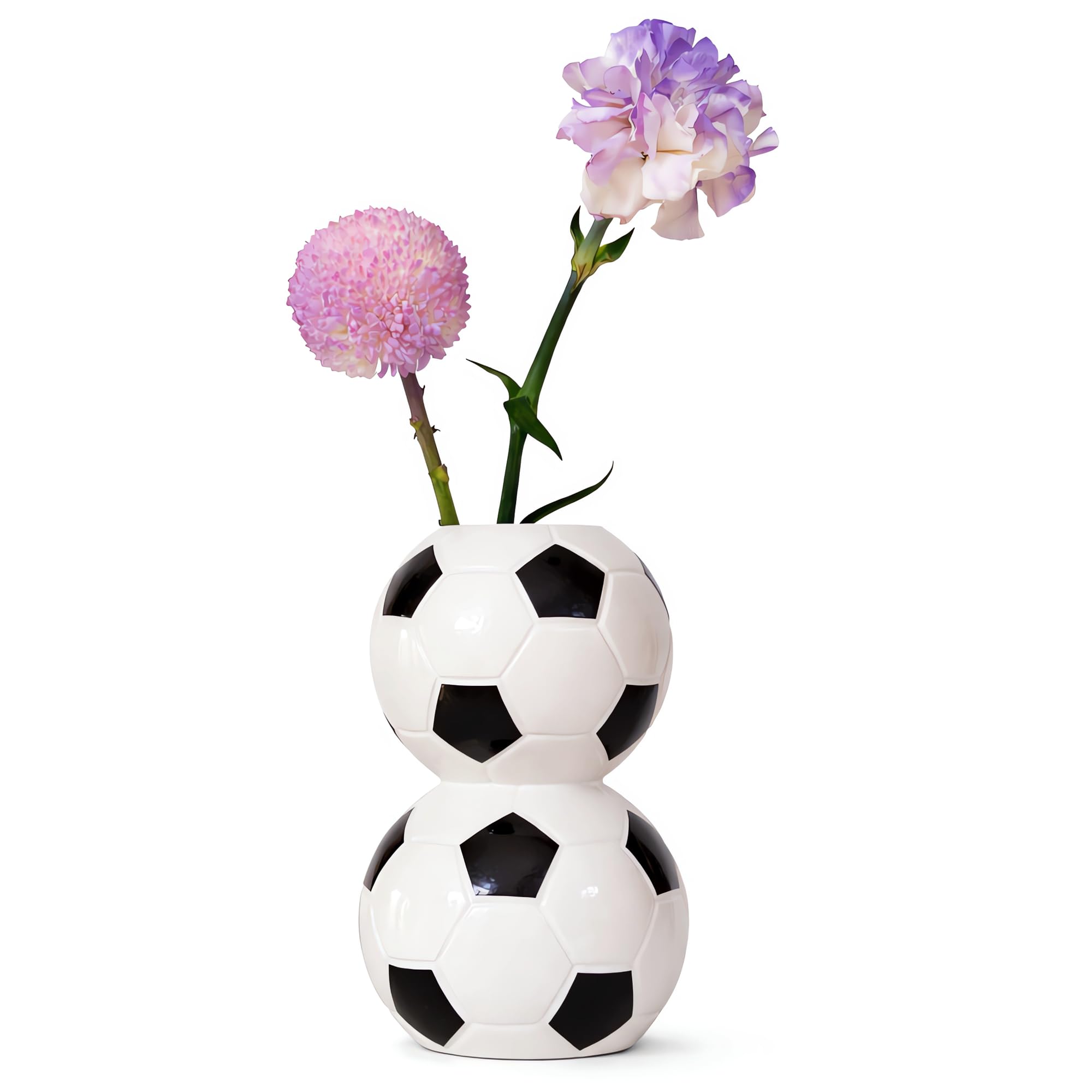 Ceramic Football Flower Vase, Football Coach Gifts Football Table Decor for Dorm, Sports Desk Accessories Small Vase Centerpieces