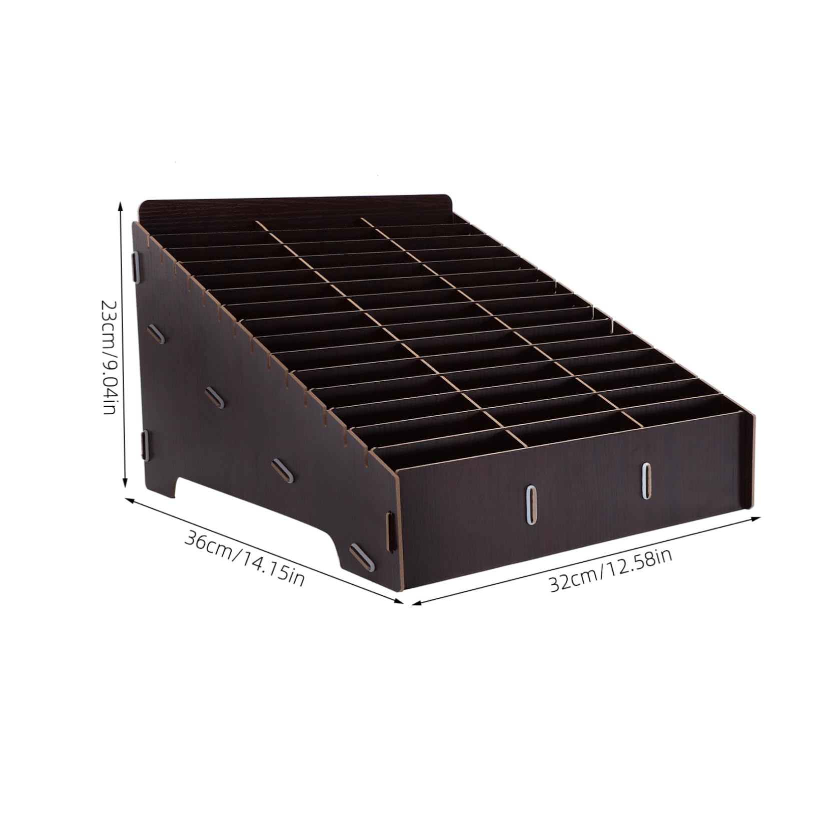 Gadpiparty Caja De Madera Organizadora Múltiples Compartimentos Para Teléfono Móvil y Smartphone Para Aula y Sala De Reuniones Estuche Compartimentos De Almacenamiento