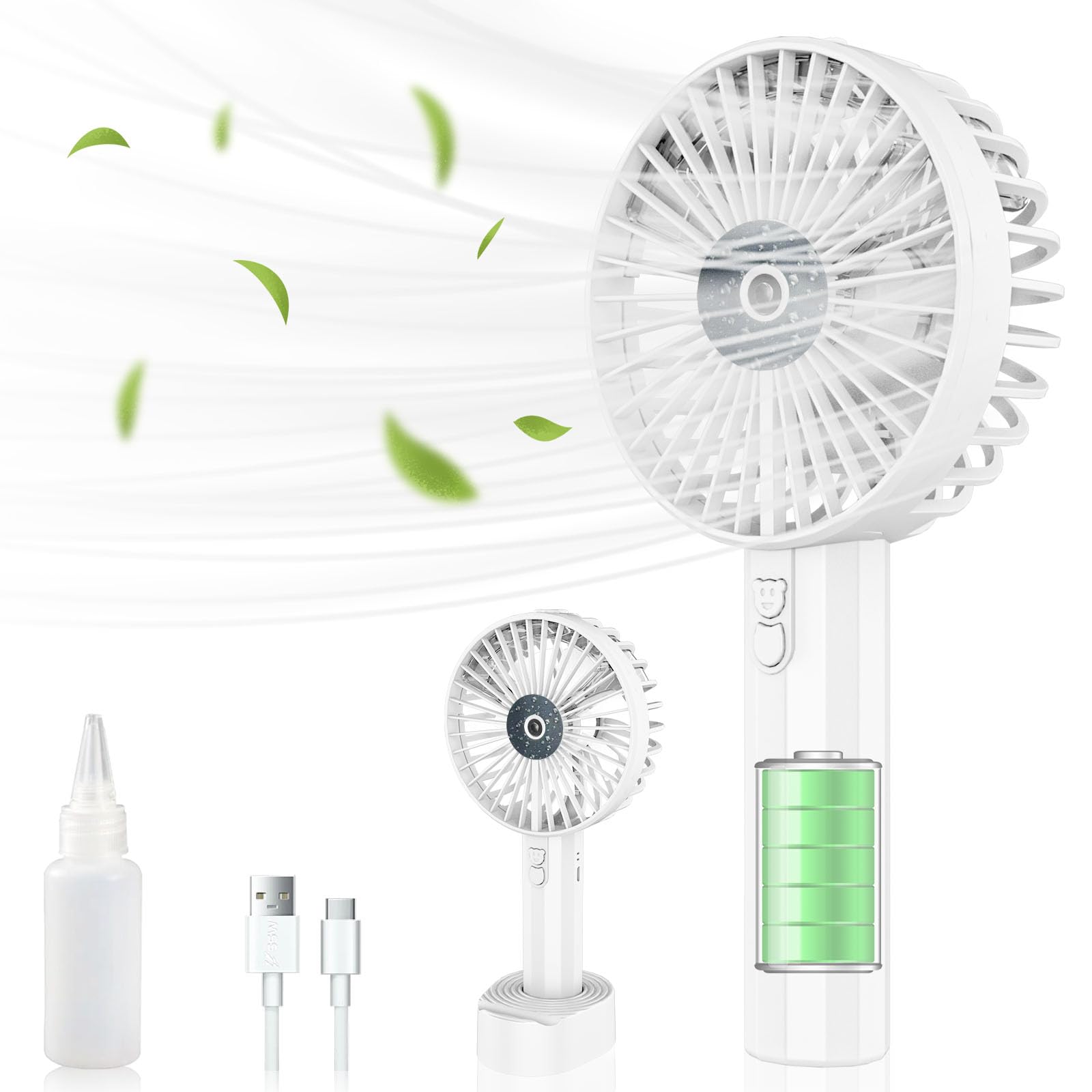 Handheld Fan with Water Mist Spray - Portable Hand Fan Rechargeable Battery  Powered,Usb Mini Small Silent Personal Powerful Hand Held Fans,Little  Handbag Pocket Child Safe Fan,Outdoor Cool Travel Fan : Amazon.co.uk: Home