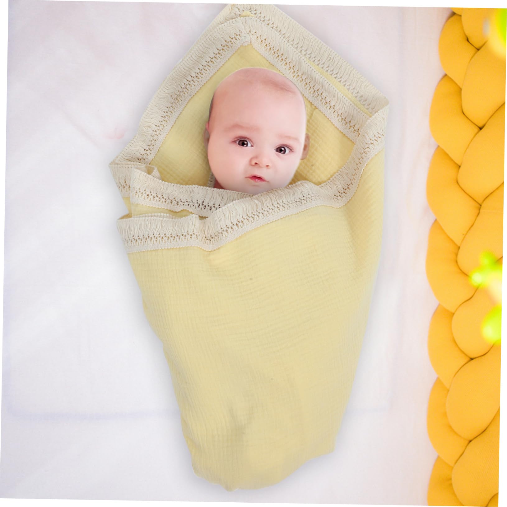 HANABASS 2 Piezas de Algodón para Bebés Recién Nacidos Doble y Transpirable Toalla de Baño Infantil para Envolver y Acurrucar Color para Dormir y Abrazar