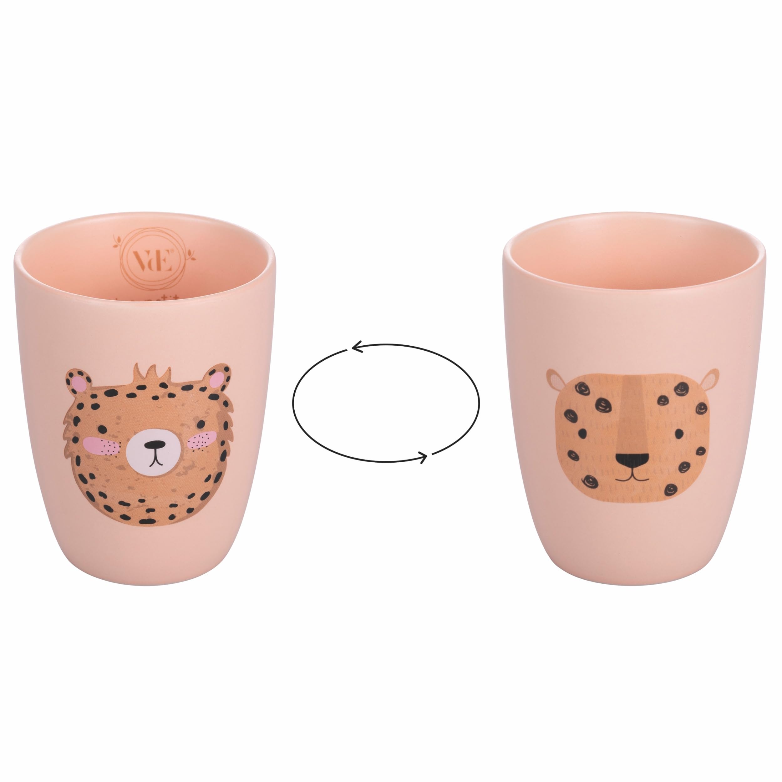 Villa d'Este Home Tivoli 1996 Les Petites Safari Double Sided Leopard Cheetah New Bone China Toothbrush Holder Cup