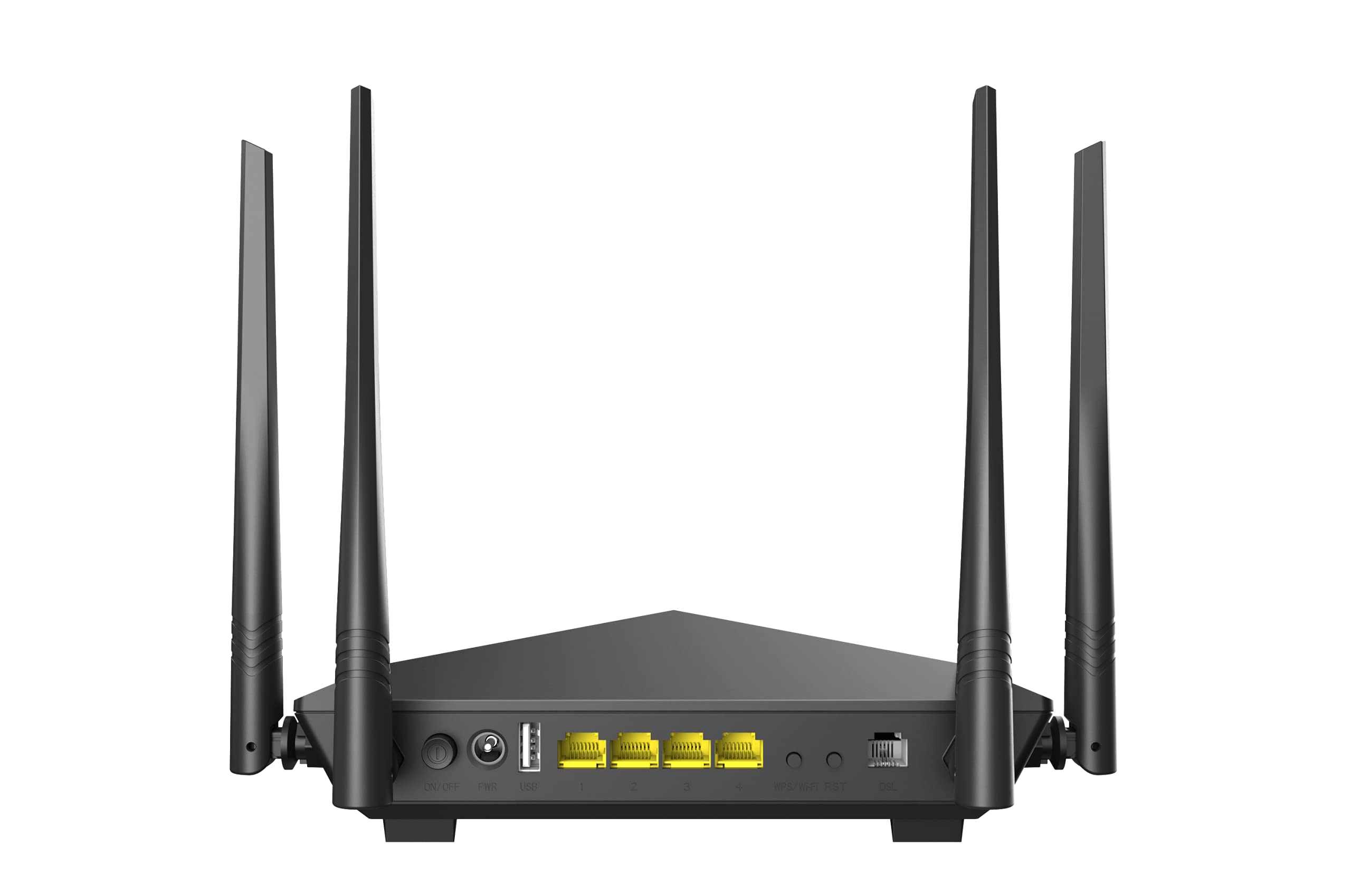 Tenda V12 modem router VDSL/ADSL Dual-Band Router (AC1200 300 Mbit/s przy 2,4 GHz + 867 Mbit/s przy 5 GHz, 3 x Gigabit LAN + 1 x Gigabit WAN) wiązanie, obsługuje VPN/IPTV/IPv6/WPS