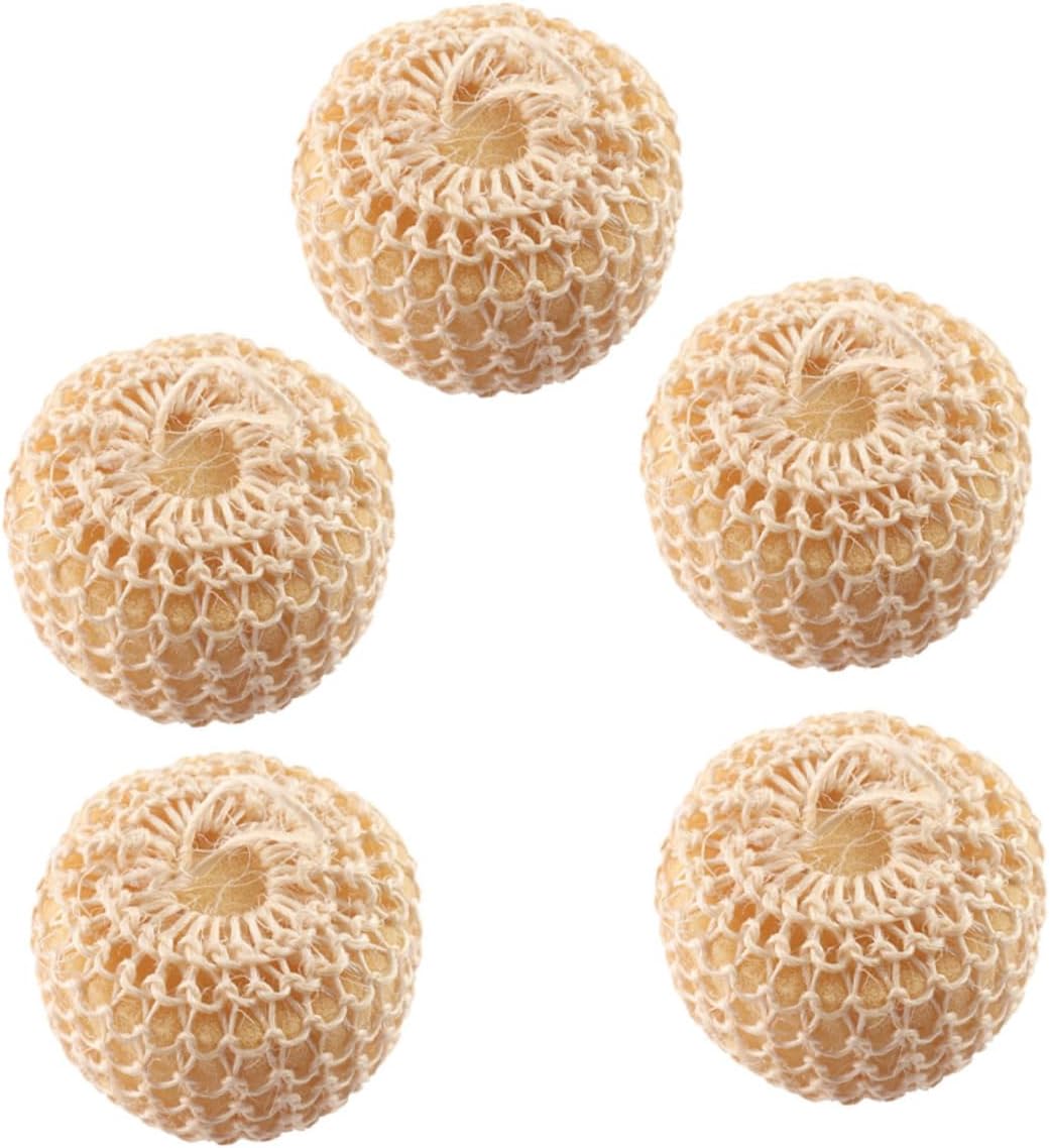 5Pcs Exfoliating Sisal Balls Clean Bath Scrubber for Deep Cleansing Easy to Use and Clean for Skin Exfoliation and Generation
