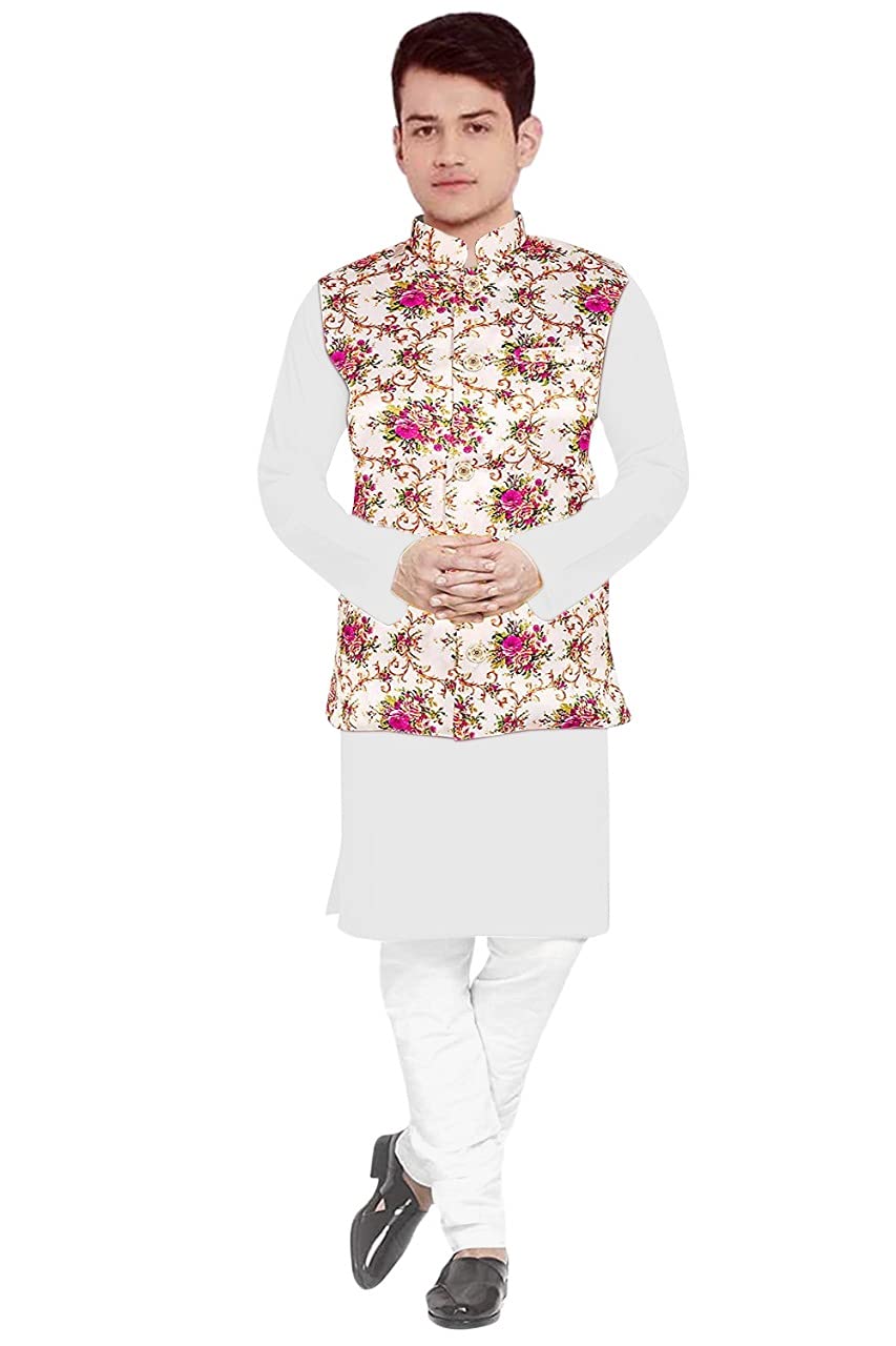 Kurta Pyjama with nerhu Jacket for Mens Set,-image-30