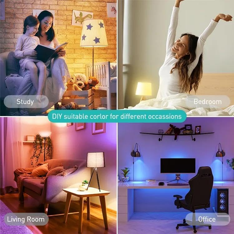 Miniatura 6 de Paquete de 6 bombillas inteligentes Bombillas LED que cambian de color WiFi y Bluetooth, equivalente a 800LM 60W, regulables compatibles con Alexa