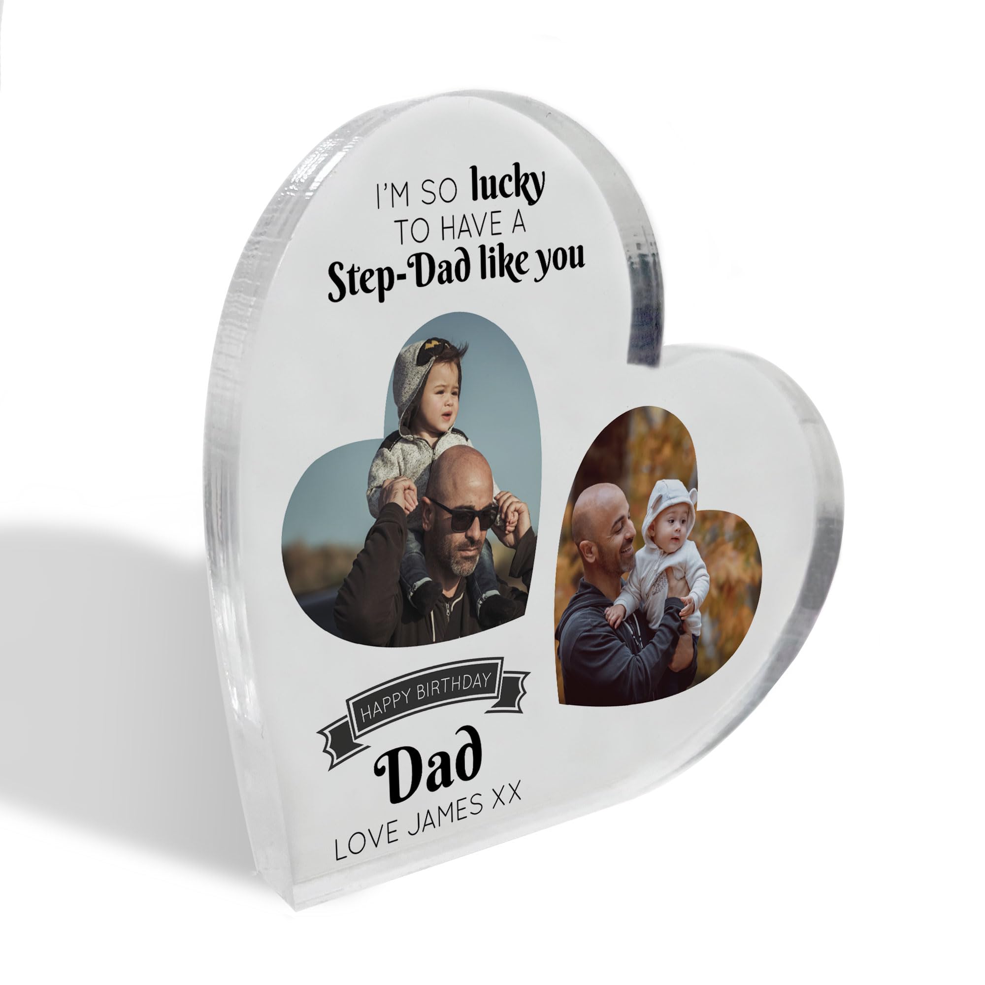 Red Ocean Gifts for Step Dad Birthday Personalised Acrylic Heart Standing Plaque Stepdad Gifts Step Dad Birthday Gifts Birthday Stepdad Gift From Daughter Step Dad Gifts Special Keepsake Gift For Him