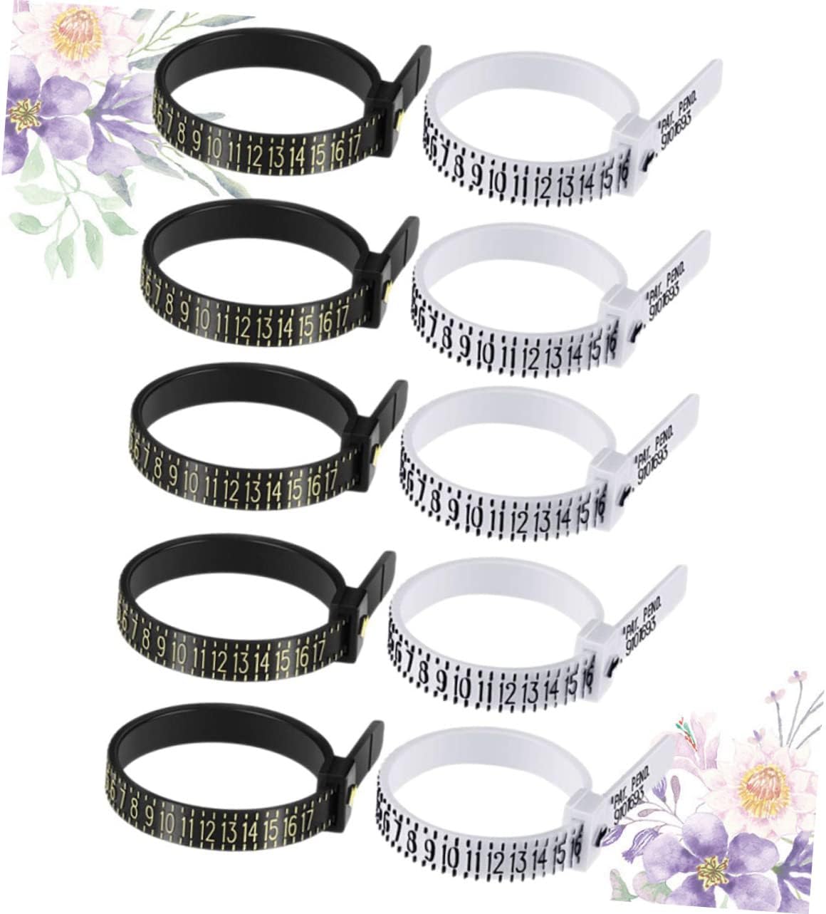 10pcs Ring Sizer Measuring Tool Ring Gauge for Home Made of Quality Material Style
